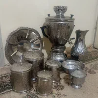 سرویس نه تیکه سماور گازی کنده کاری شده