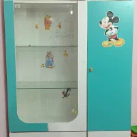 کمد کودک دوتیکه ویترین و کمدلباس