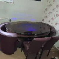 میز ناهار خوری چرم مبل چرم ۷ نفره|میز و صندلی غذاخوری|صدرا-فارس, فاز ۱|دیوار