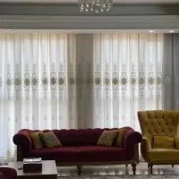 پرده توری گل دار|پرده، رانر، رومیزی|تهران, شهرک شریعتی|دیوار