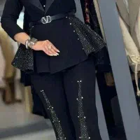 مانتو شلوار مزونی  شیک سایز40تا44