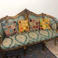 مبلمان استیل ۹نفره با دو عسلی و یک میز وسط|مبلمان خانگی و میز عسلی|بروجرد, |دیوار