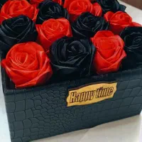 دسته و گل و باکس روبانی