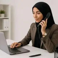 منشی جوان خانم با روابط عمومی