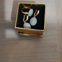گوشواره و انگشتر طلا با دودرصد