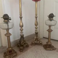 چراغ قدیمی پایه برنزفرانسه قدیمی ۲جفت|کلکسیون اشیاء عتیقه|تهران, پونک|دیوار