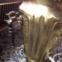 سماور برنجی ذغالی کار ۲۵ سال قبل تبریز نو نیم متری|سماور، چایساز، قهوهساز|قم, یخچال قاضی|دیوار