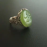 انگشتر عقیق سبز کاهویی