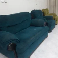 فروش مبل ۷نفر ومیز نهارخوری ۶نفر بهترین پارچه ترک