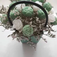 سبدگل با شمع عطری|صنایع دستی و سایر لوازم تزئینی|گلستان (تهران), |دیوار