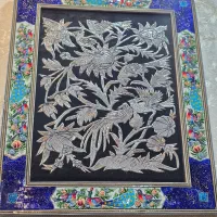 تابلو مس قلم زنی باقاب خاتم کاری