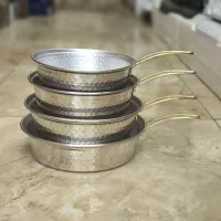 تابه روحی چکشی ۴ تایی دسته طلایی|ظروف پختوپز|تبریز, |دیوار