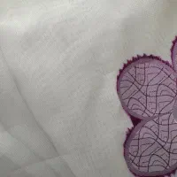 پرده حریر گل برجسته با والان کتان بافت درشت|پرده، رانر، رومیزی|سمنان, |دیوار