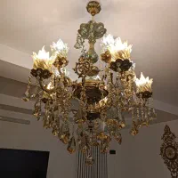 لوستر ده شاخه برنز|لوستر و چراغ آویز|قم, پردیسان|دیوار