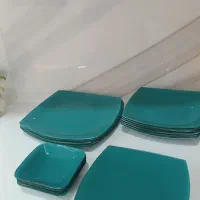 ظروف غذاخوری آکروفام سبز و نارنجی