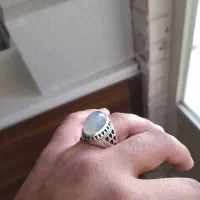 انگشتر نقره رکاب رسولی  عقیق سوسنی