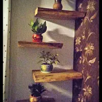 حراج شلف طبقه دیواری چوب روستیک چوب طبیعی