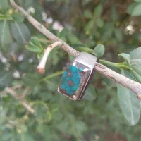 انگشتر فیروزه نیشابور رگه طلا قدیمی