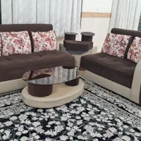 مبل۸نفره کاور پارچه ای و میز و عسلی