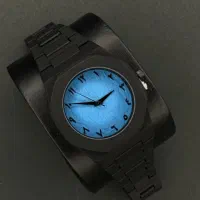ساعت مچی دارک واچ تمام مشکی صفحه آبی