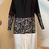 مانتو سفید مشکی