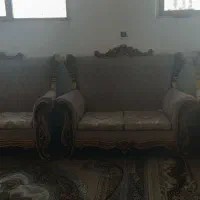 مبل راحتی رنگ کرم|مبلمان خانگی و میز عسلی|ابریشم, |دیوار