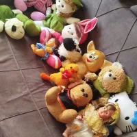 12 عدد عروسک  پارچه ای  در حد نو