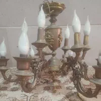 لوستر جفت فرشته گل برنجی برنزی 12شاخه