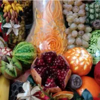 میوه ارایی وتزیینات یلدایی حکاکی هندوانه و کدو|خدمات پذیرایی، مراسم|زرند, |دیوار