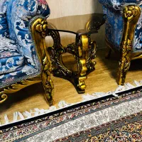 مبل استیل و میز غذا خوری چوب و روکش ورق طلا|مبلمان خانگی و میز عسلی|کرج, کیانمهر|دیوار