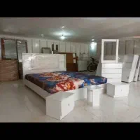تخت خواب چوبی دو نفره با تشک با اقساط|تخت و سرویس خواب|چابهار, |دیوار