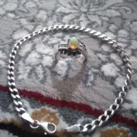 دستبند نقره و انگشتز زنانه