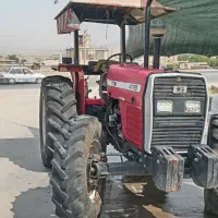شخم زمین و دییم با تراکتور جفت
