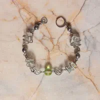 دستبند کریستال یخی با مهره موون استون