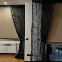 پرده تور لمه‌ براق آستر جداشونده پرده آماده مجلسی