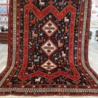 سه متری اصل آباده شیراز قشقایی سه ترنج سرمه ای