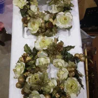 حلقه گل نقره ای و طلایی زیبا|گل مصنوعی|تهران, قلهک|دیوار
