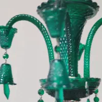 لوستر چهار شاخه زمردی با رنگ کوره‌ای باکارات|لوستر و چراغ آویز|تهران, بهارستان|دیوار