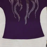 تیشرت نخی بنفش و شال