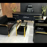 مبلمان اداری ادک قهوه ای مشکی چرم|دفتر کار|اصفهان, ارغوانیه|دیوار