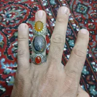 سه عدد انگشتر نقره اصل عقیق با تخفیف