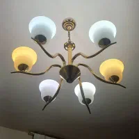 لوستر سقفی 6 شاخه،بهمراه دیواری،در حدنو