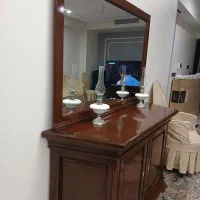 آینه و کنسول تمام چوب|بوفه، ویترین، کنسول|تهران, زرکش|دیوار