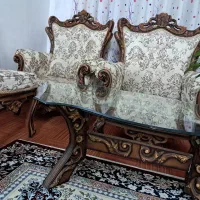 مبل سلطنتی ۹ نفره  شیک  با کاور پارچه ای تمیز|مبلمان خانگی و میز عسلی|خرم‌آباد (تنکابن), |دیوار