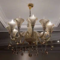 لوستر۱۲شاخه کریستال وارداتی بادیوارکوب کاملا نو