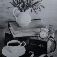 طرح هنری سیاهقلم چیدمان