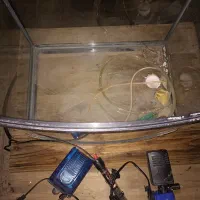 آکواریوم با شیشه خم با تمام وسایل