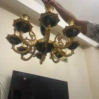 لوستر ۸ شعله سبز و طلایی|لوستر و چراغ آویز|تهران, یوسف‌آباد|دیوار