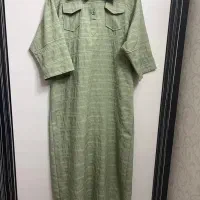 کفتان سبز رنگ بلند و راحت