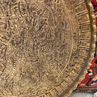 سینی برنجی عتیقه قدیمی|کلکسیون اشیاء عتیقه|یاسوج, |دیوار